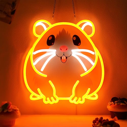 Image of CoolGift Mart Guinea pig Neon Sign, Dimmable Wall Decor Light. Birthday Party Decorations for Home, Patio, Garden, Bars, Restaurants, Hotels, Stores, Clubs, Gift for Friends Family and Kids