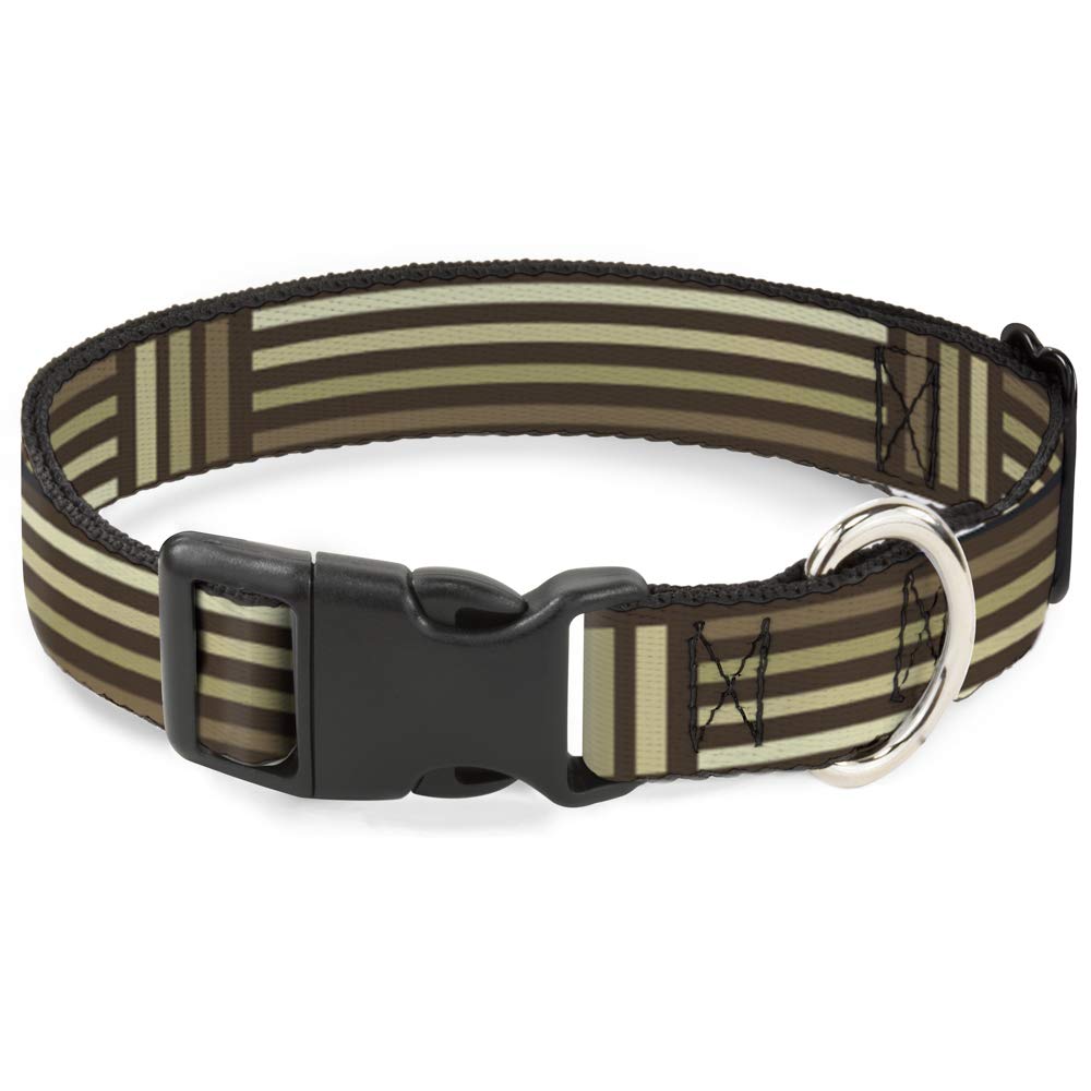 Collier à rayures Browns 13-45,7 cm avec clip plastique de Buckle Down pour petit chien