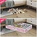 Onlyeasy Large Under Bed Shoe Organizer Container Box, Set of 2, Fit 16 to 32 Pairs of shoes, Underbed Shoes Closet Storage Solution, L37.7x W23.6x H5.9 inch, Cotton-like Pink, MXPUBS16P2