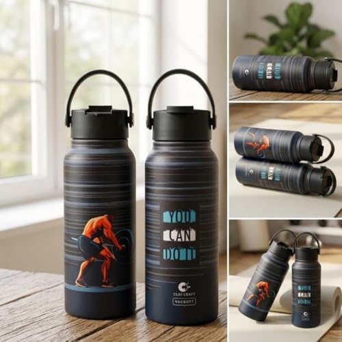 Image of Clay Craft Water Bottle Stainless Steel Sports Bottle|Double Walled 18 Hours Hot and 24 Hours Cold Vacuum Insulated Flask 700 ml|Travelling|Lightweight|BPA Free|BIS Certified|1 Year Limited Warranty