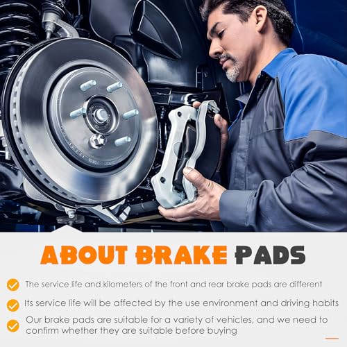 Image of 8PCS Rear and Front Ceramic Brake Pads Set Compatible with Acura CL 2001-2003 for Acura TL 1999-2008 for Acura RL 1999-2004