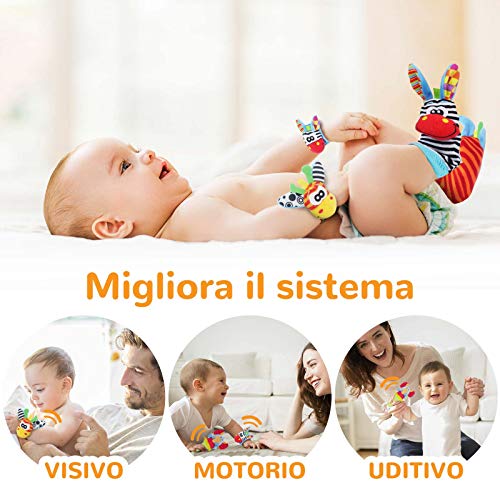 Giochi Neonato Sonaglini Sensoriali, 5 Pezzi