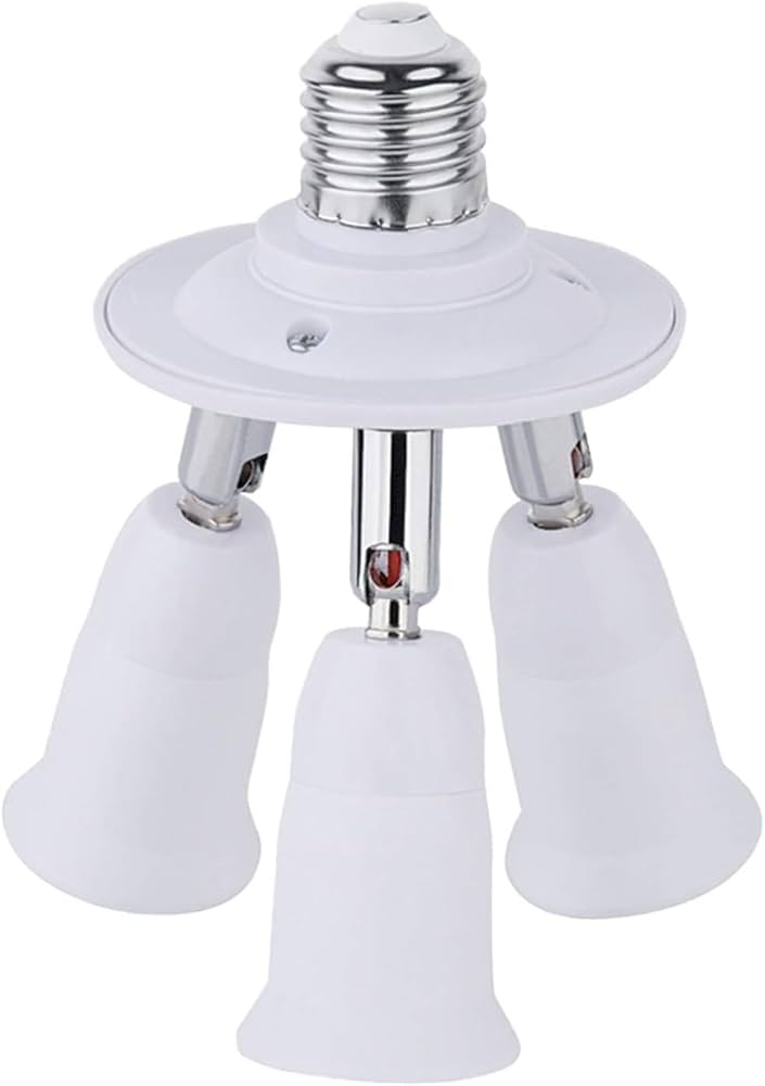 Portalampada Triplo E27 Regolabile - Sdoppiatore 3 In 1 Per Lampadine | 180° Orientabile E Sicuro - Foto 6