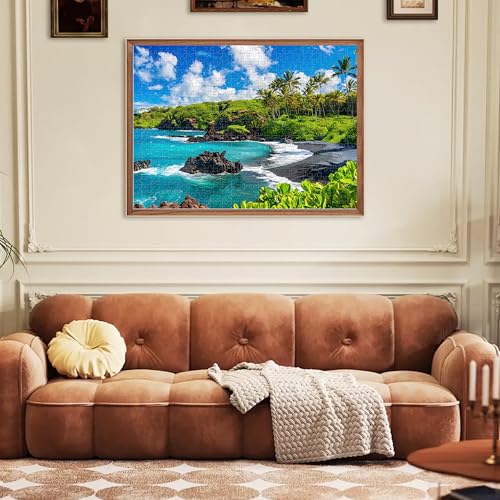 Image of 500 Piece Puzzles for Adults, Beach Jigsaw Puzzles 500 Pieces, Seaside Puzzles 500 Pieces for Adults, Ocean Jigsaw Puzzles, Funny Challenging Puzzles, Great Gift for Family Friends, 21 x 15 in