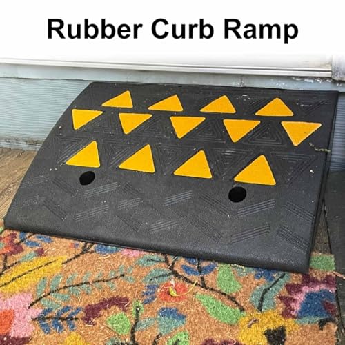 Rampa de umbral de goma resistente 19.7x11x3.1 pulg miniatura 4