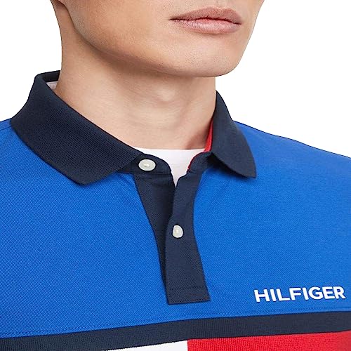 Image of Tommy Hilfiger Men's Short Sleeve Cotton Pique Flag Polo in Regular Fit