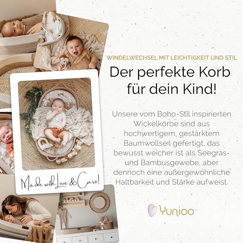 Moseskorb Yunioo Wickelkorb für Babys mit Reisewickelauflage