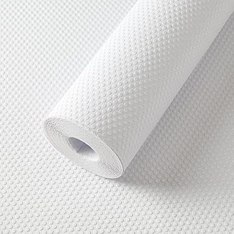 FLPMIX Shelf Liner White - Waterproof Pantry Cabinets Liners,Washable Easy to Cut Drawer Mat for Kitchens Cupboard 17.7" X 96Inch Cover