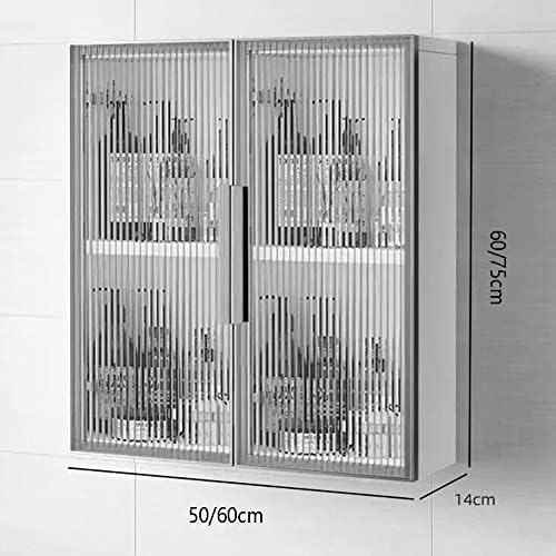 Wall-Mounted Wooden Cabinet with Doors - Black Metal Storage Solution for Bathroom, Laundry, Living Room - Space-Saving, 30x14x60cm, Above Toilet Organizer