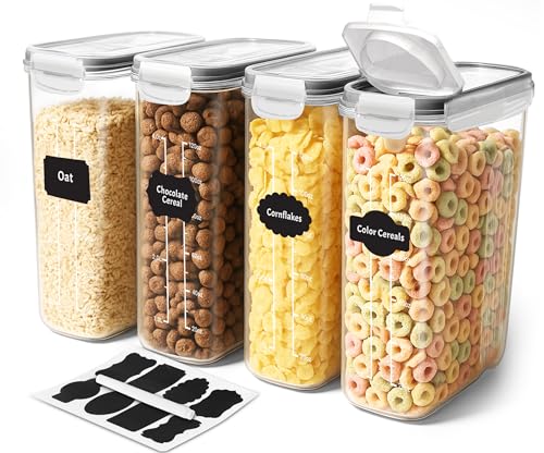 Utopia Kitchen Cereal Containers Storage - Liter Airtight Food Storage Containers & Cereal Dispenser For Pantry Organization And Storage (Clear