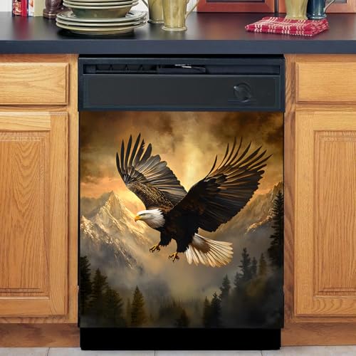 Image of BVBOX Dishwasher Magnet Cover 23 inchx26 inch, Reusable Magnetic Refrigerator Covers, Decorative Magnets Cover Fridge Door Skin Panel Stickers for Home Kitchen Appliance