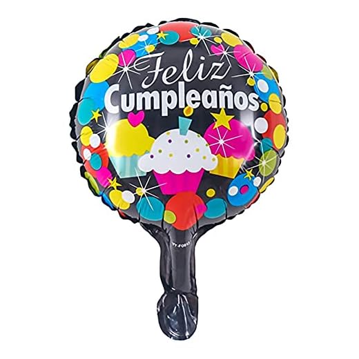 TUEWDFSA ballong 25 st/parti 25 cm spanska grattis på födelsedagen ballonger rund heliumballong grattis på födelsedagen fest Air Globos festdekoration (ballong storlek: 25 cm, färg: 5)