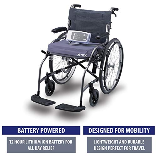 M PAIN MANAGEMENT TECHNOLOGIES Alternating Pressure Wheelchair Cushion by MobiCushion - Pneumatic Air Pillow - Relief for Pressure Sores - Battery Operated