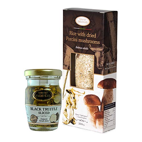 Risotto Arborio aux champignons porcini Boletus Edulis et carpaccio truffe noire