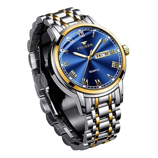 Relógio Masculino "Sublime" em Aço Inoxidável 41mm com Ponteiros Luminosos, Calendário e Resistência à Água 30M – Estilo Clássico e Elegante – Acompanha Caixa Premium