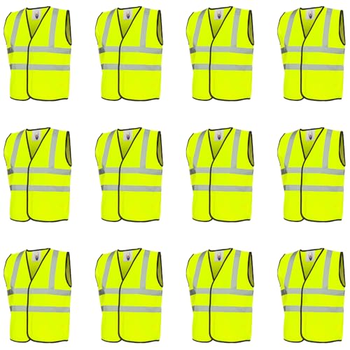 Gilets haute visibilité jaune pour enfants, lot de 12, taille unique, écoles, activités de groupe, soins, cyclisme
