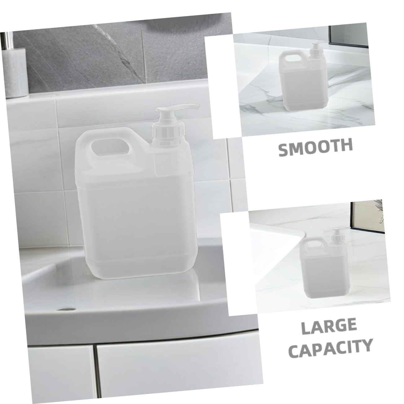 Bottiglie con Erogatore Pompa per Shampoo e Bagnoschiuma Capacità Grande 3 Pezzi in Plastica Ricaricabili per Viaggi e Famiglie