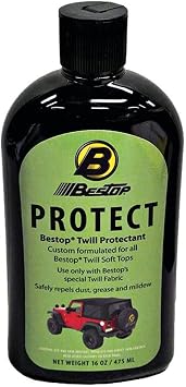 Bestop 1121700 16-oz. Black & Color Twill Fabric Protectant