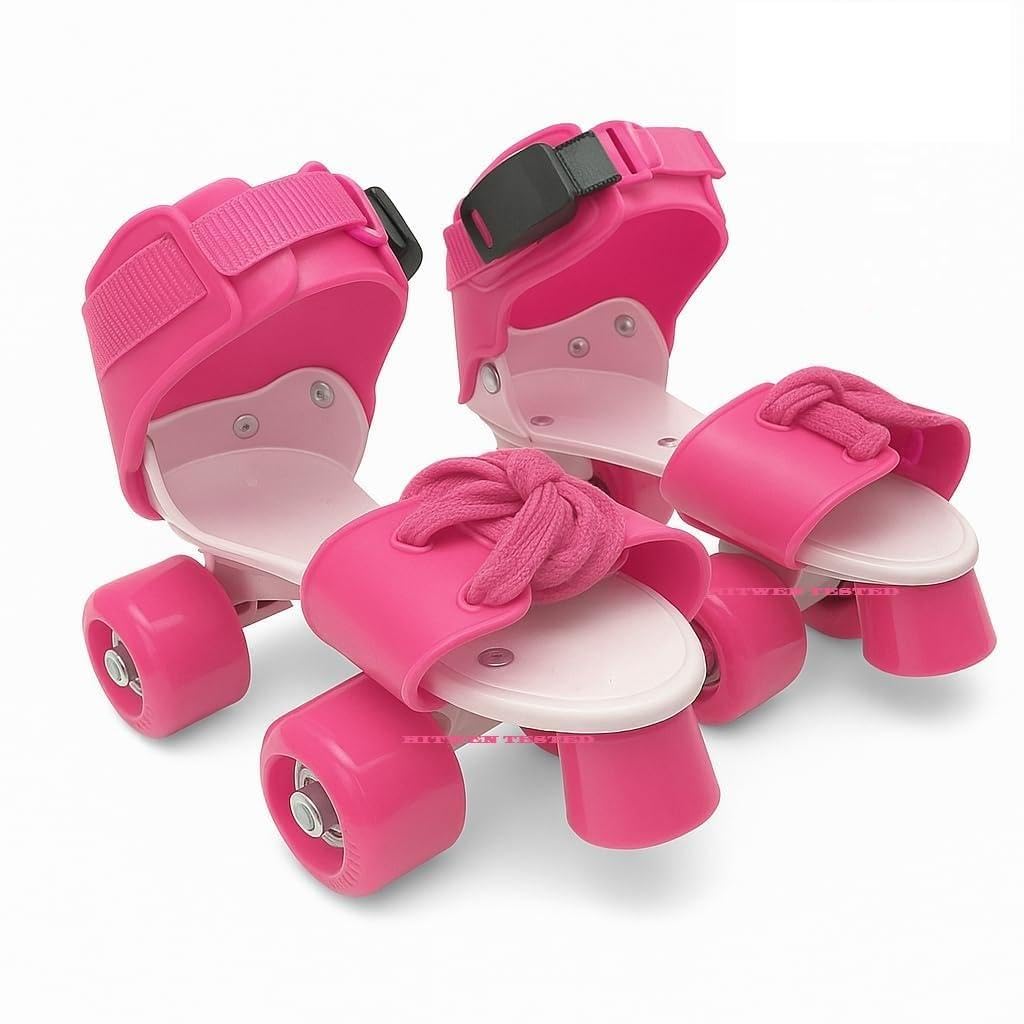 High Trusted® Girls Special Latest Designed Inline Roller Skating with Adjustable Size and Front Break Toys for Kids Age 4–12 Girls Skates Size 5-12 UK (Pink)