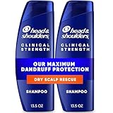 Head & Shoulders Anti-Dandruff Shampoo, Clinical Strength Dry Scalp Rescue Shampoo Twin Pack, 1% Selenium Sulfide, Seborrheic Dermatitis Relief, Dry Scalp 13.5 fl oz Each