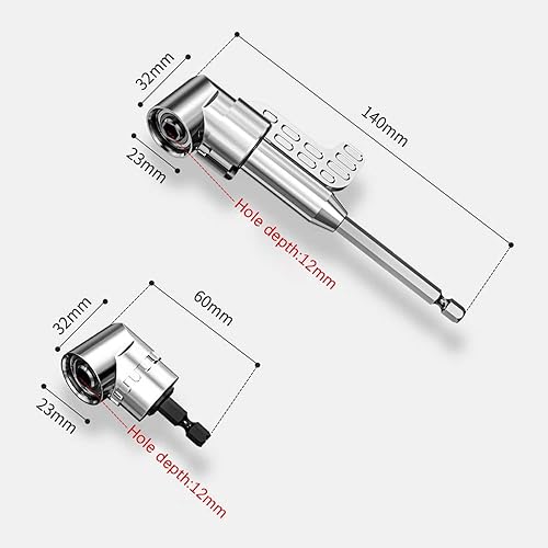 Miniatura 2 de Indprod Accesorio de taladro de ángulo recto de 105 grados, adaptador de taladro de ángulo recto de 14 pulgadas, soporte de broca de extensión de