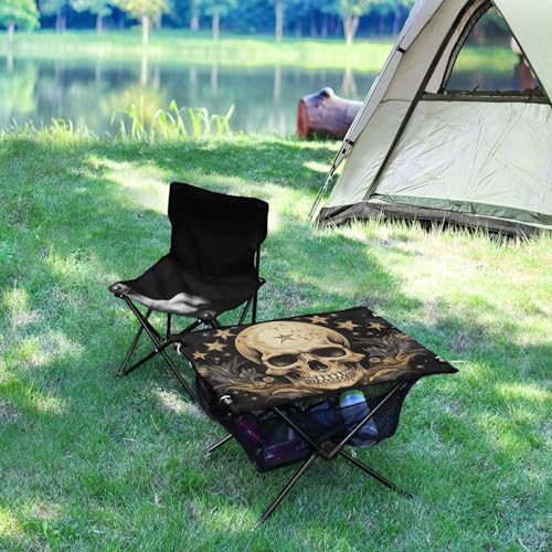 Mesa Plegable de Camping Skull Moon Outdoor para Playa y Picnic – Portátil, Fácil de Transportar con Bolsa Resistente para BBQ y Uso al Aire Libre miniatura 5