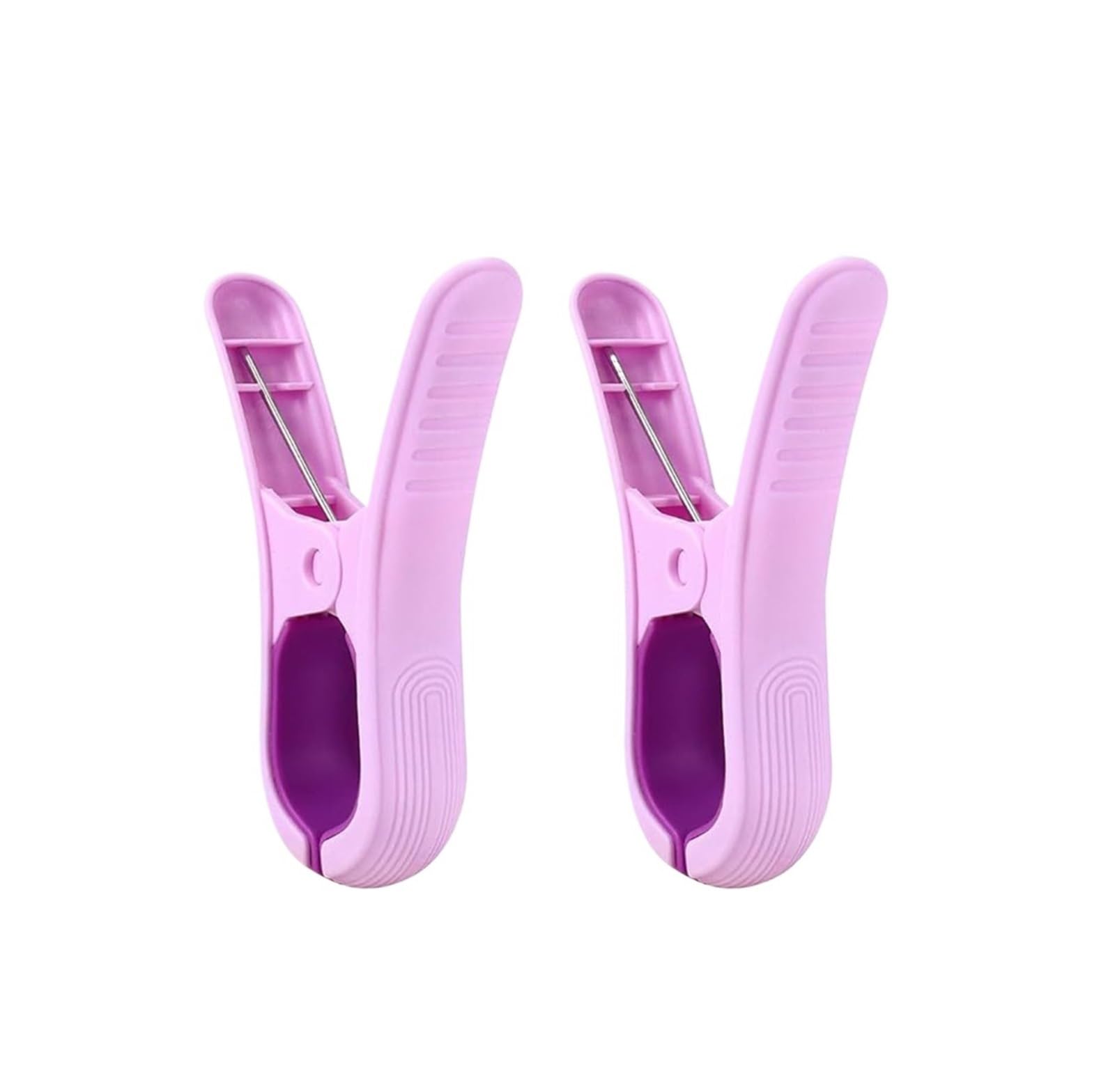 100Pcs Plastic Clothespins Clips Large Chair Towel Clip Suitable For Beach Chairs Clothes Drying for Washing Line(Purple)