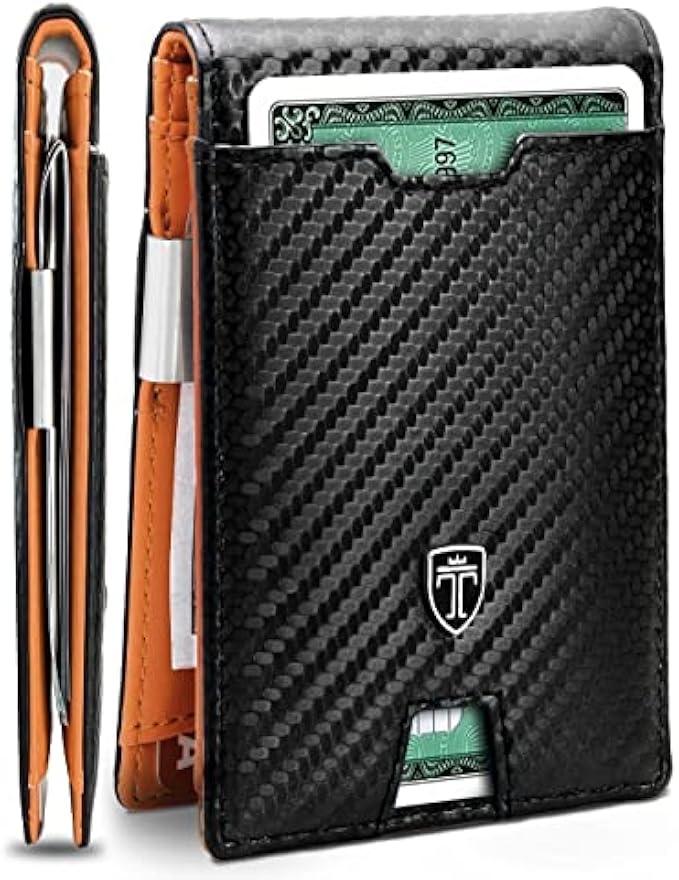 TRAVANDO Mens Slim Wallet with Money Clip AUSTIN RFID Blocking Bifold Credit Card Holder for Men with Gift Box