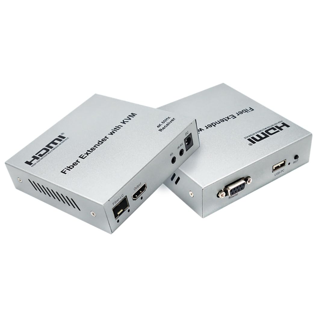 Rallonge HDMI/KVM sur fibre 20 km (4K @ 60 Hz) prend en charge le contrôle infrarouge un à un