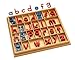 Elite Montessori Wooden Movable Alphabet with Box Preschool Spelling Learning Materials (Red & Blue, 5mm Thick)