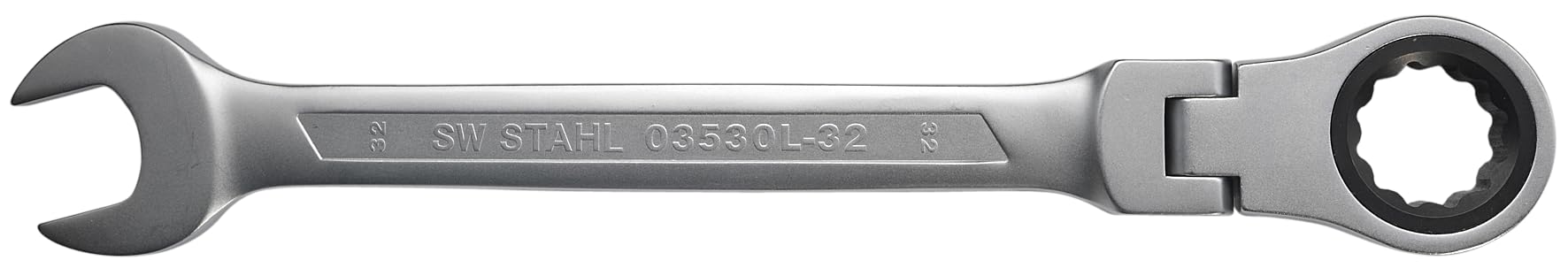 SW-Stahl 03530L-32 Chiave a Cricchetto Combinata Snodata, 32 mm, 72 Denti | Acciaio cromo vanadio di alta qualità, testa articolata flessibile, lunghezza 425 mm, ideale per officina e fai da te