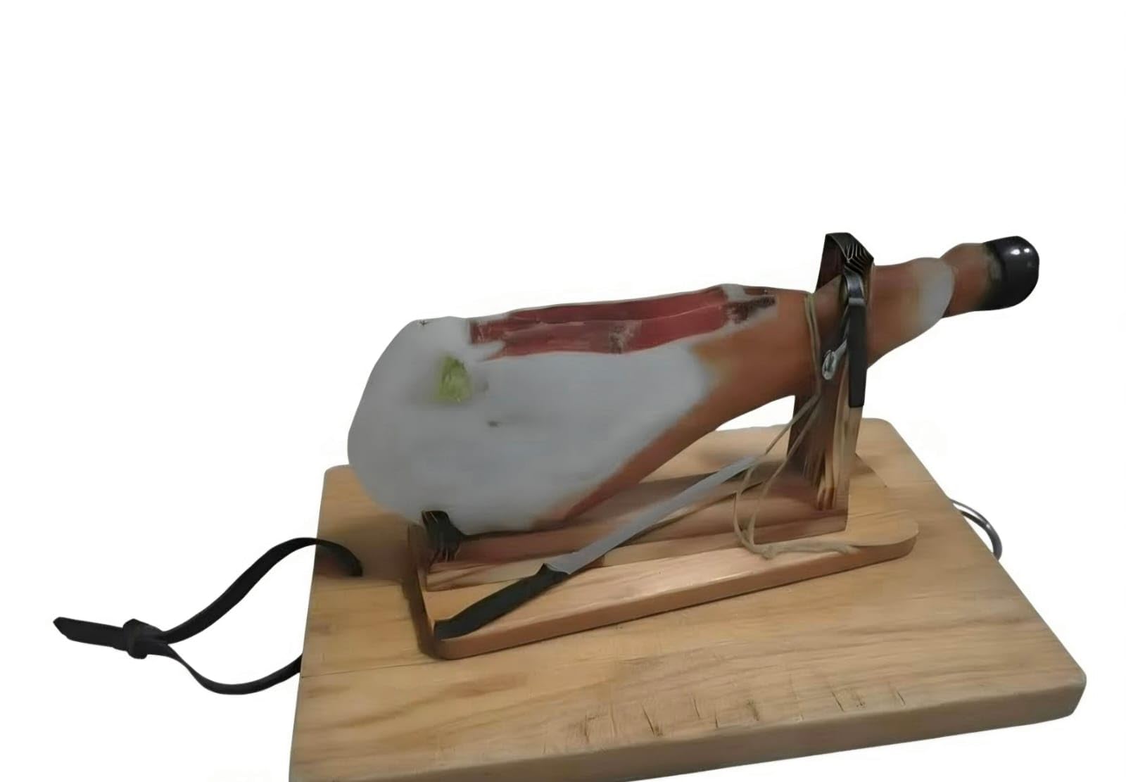 Generico Portaprosciutto Artigianale in Legno di Alta qualità – Kit Taglio Prosciutto con Coltello Affilato – Design Ergonomico e Base Antiscivolo
