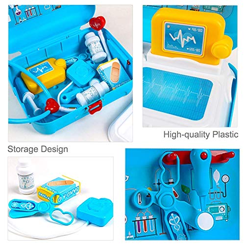 Image of Magicwand Pretend Play Carry Along Back-Pack Doctor Play Set for Kids【17 Pcs】【with Stethoscope】【Pack of 1】【Multi-Colored】