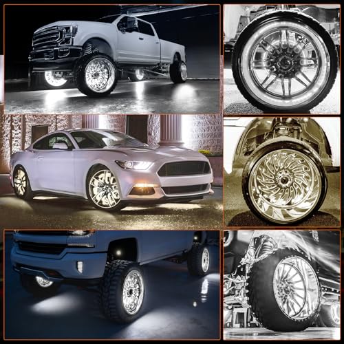 Nilight 4PCS 17inch Double Row LED Wheel Ring Lights Pure White with Remote Control w/Turn Signal Braking and Reverse Function Dual Row for Car Van SUV Truck by Nilight - Image 9