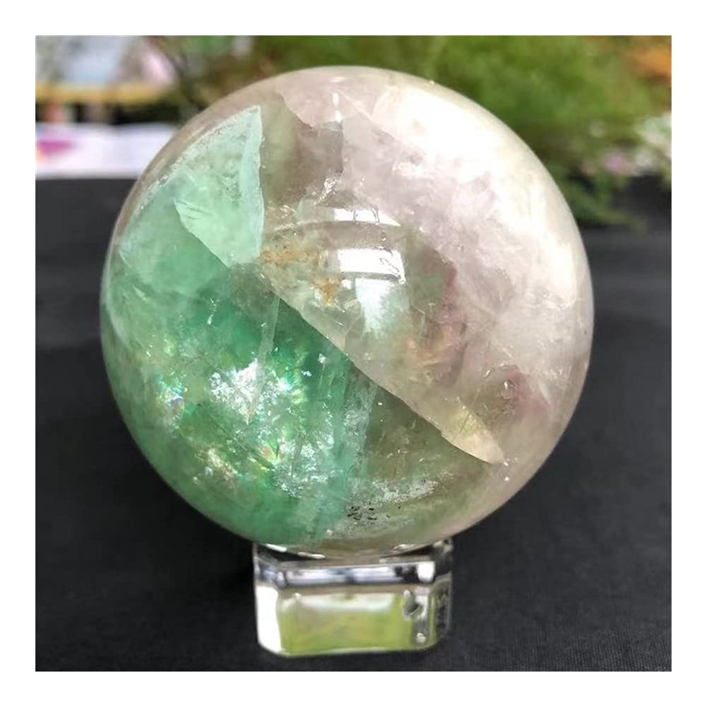 55-70mm Sfera di Cristallo di Fluorite Pietra Naturale e Sfera di Quarzo Decorazione Domestica Cristallo di Pietra fortunata Collezioni di casa (Size : Diameter 65-70mm)