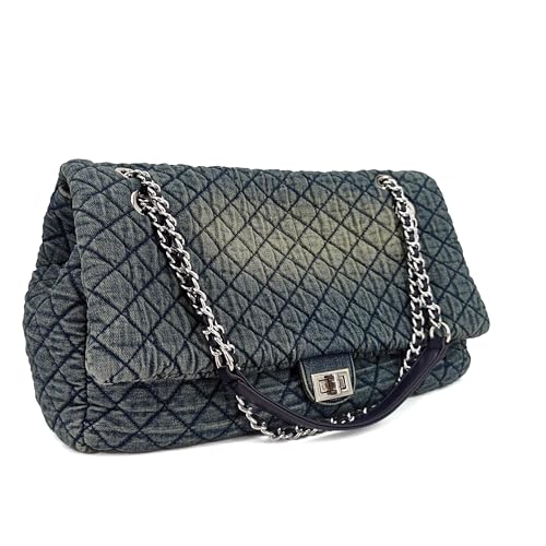 M-ioi-M Extra Large Quilted Denim Purse,Oversize Shoulder Bags for Women,