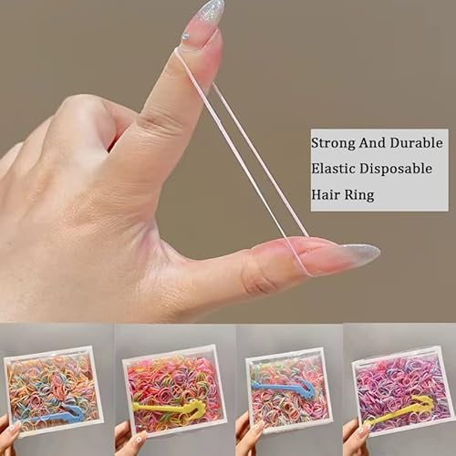 Rubber Bands Soft Elastic Bands For Kid Hair Braids Hair Colorful Elastic Hair Rubber Bands No Crease Damage No Hurt Purple #TOP1