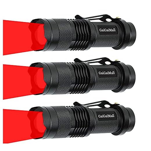 GaiGaiMall High Power 3 Mode LED Red Light Flashlight for Night Astronomy Observation, 3 Pack