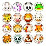 16 Pcs Refrigerator Magnets 3D Emoji Fridge WhiteBoard Cute Dry Erase Board Magnetic Lockers for School Home Office Kitchen Decorative Fun Cartoon Smile Face Gift (Animal)