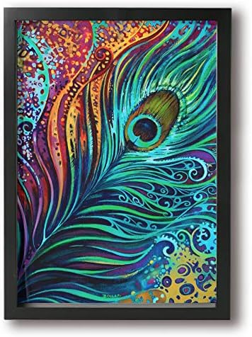Janvonne Peacock Feathers Canvas Wall Art Decor Framed Oil Paintings Pictures Modern Decorations for Living Room Bedroom Bathroom Home Decor (A4)