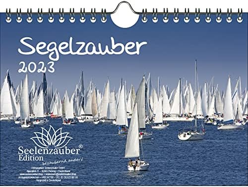 Sailing Magic DIN A5 Wall Calendar for 2023 Sailing Boats and Sea Gift Set Contents: 1x Calendar, 1x Christmas and 1x Greeting Card (3 Pieces Total)
