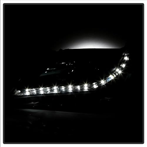 Miniatura 6 de ACANII - Para 2007-2009 Toyota Camry LED DRL Running Black Housing Proyector Faros Faros Delanteros, Conductor y Pasajero