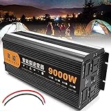 ★ 【Inversor de alta potencia】: Este es un convertidor de potencia que puede convertir 12V / 24V DC a 220VAC, que es estable y eficiente. Combinando mano de obra de alta calidad y tecnología de baja interferencia, el convertidor se puede utilizar en emergencias, campamentos, automóviles, casas, vehículos recreativos y energía solar.