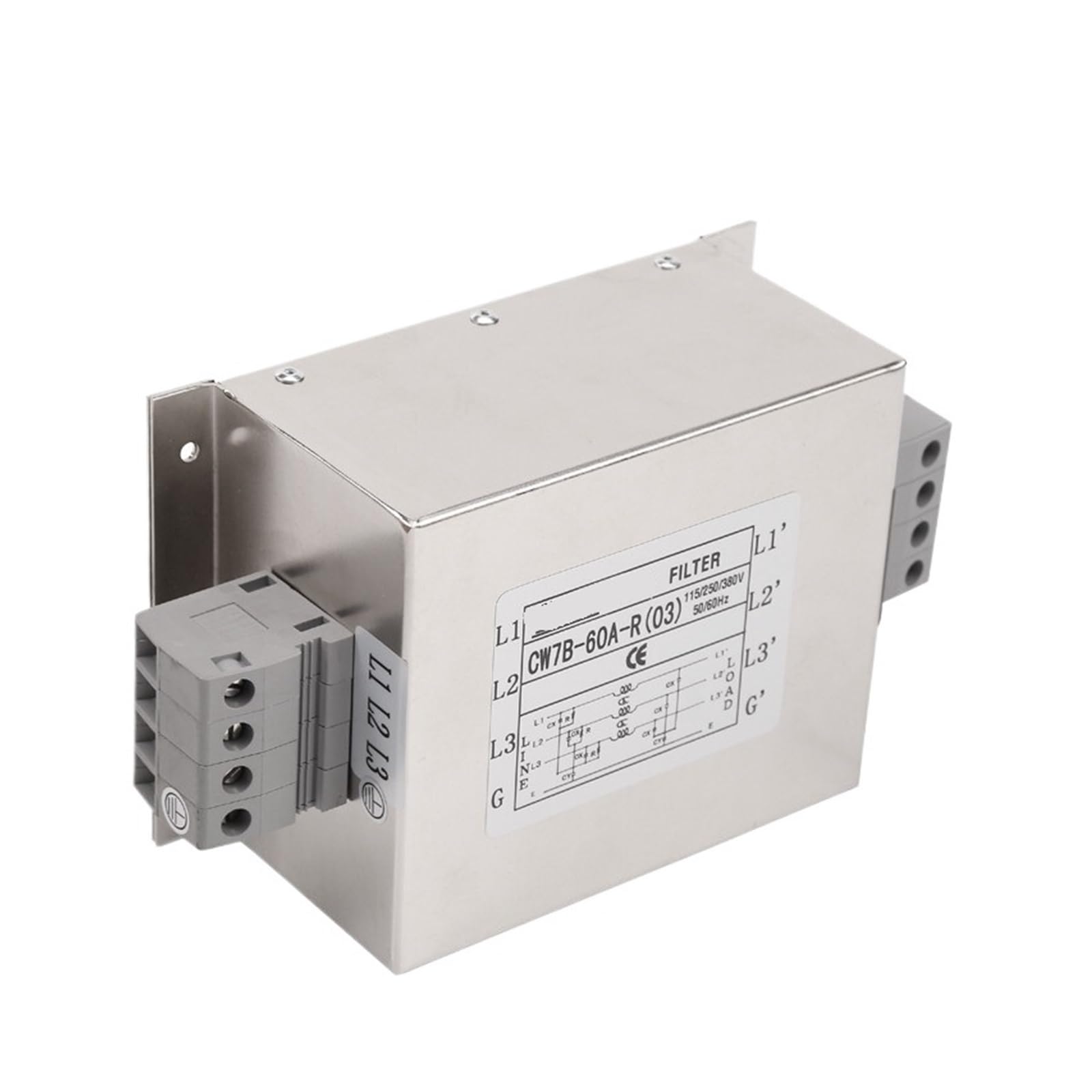 Filtro antiinterferencias trifásico de tres cables 380V para proteger sistemas del ruido eléctrico