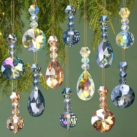 GYGOT 12 Pcs Mini Glass Ornaments Cover