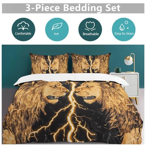 Juego de ropa de cama de microfibra suave BlitzLöwe con diseño de animales 6