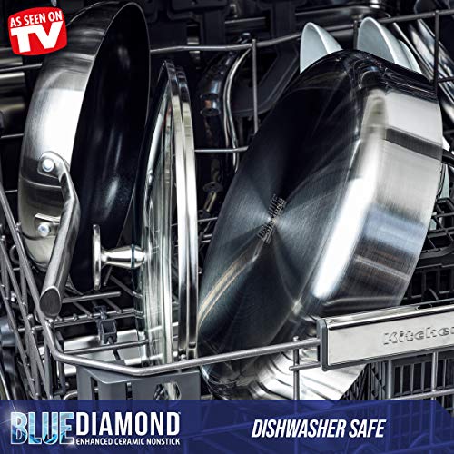 Blue Diamond, Triple Steel Ceramic Non-Stick Frying Pan Set - 24 cm + 28 cm, Silver Second Image