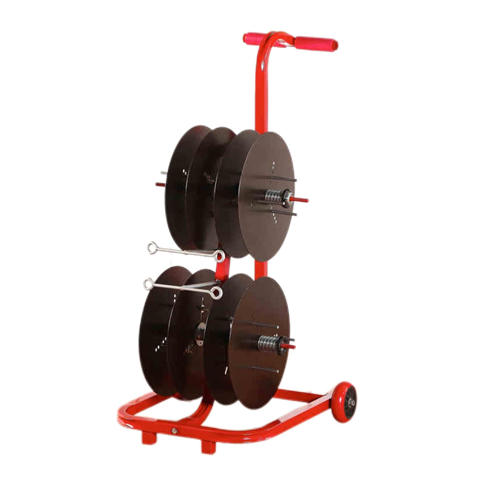 ZFUCMAYL Wire Spool Rack,Wire Spool Rack Dispenser,Transportable 8 Axle Cable Caddy,Work Independently,Mobile Cart for Workplace Efficiency(4 Reel)