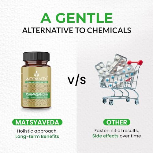Image of Matsyaveda Ashwagandha Capsules | Supports Immunity, Stress Management & Daily Energy | Pure Ayurvedic Supplement | Pack of 1 X 60 Capsules