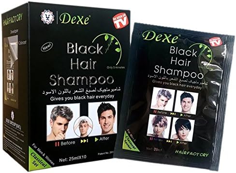 Black Hair Shampoo Fast Hair Dye Black Color Hair Care - 12 ml x 10 Pack